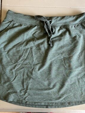 Natural Reflections Olive Knit Drawstring Skirt